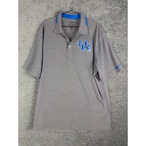 Nike Dri Fit Polo Shirt Mens XL Gray University Of Kentucky Logo Performance